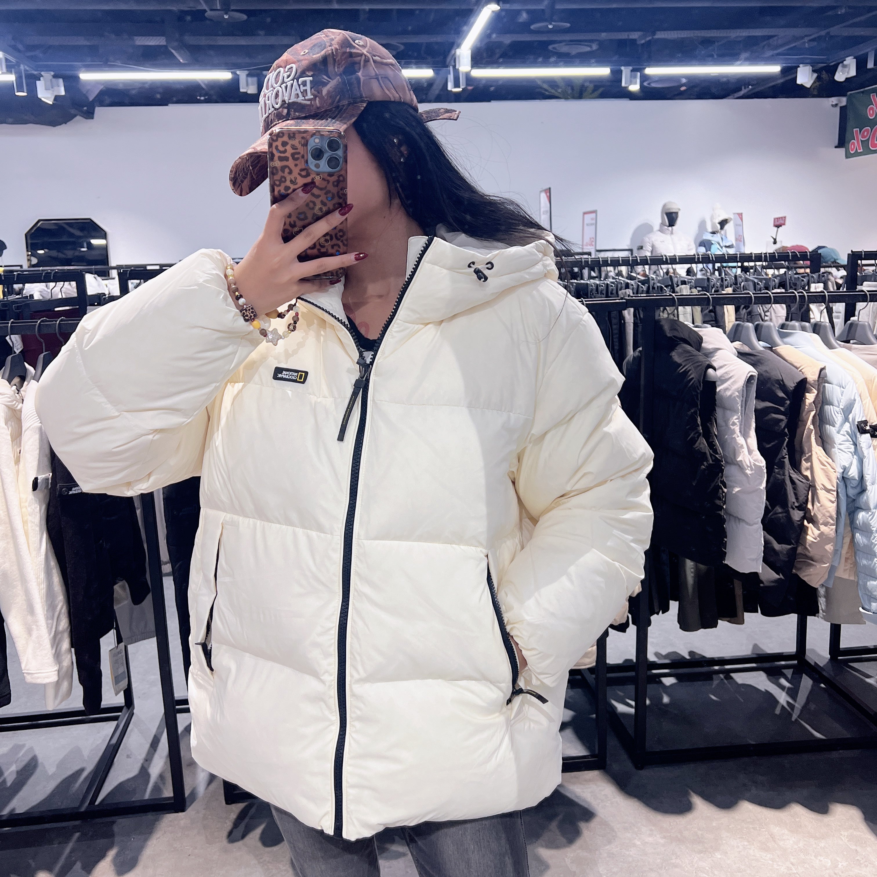 韓國 National Geographic Golden Mall Short-Length Goose Hoodie Down Jumper (鵝絨)【NG060】