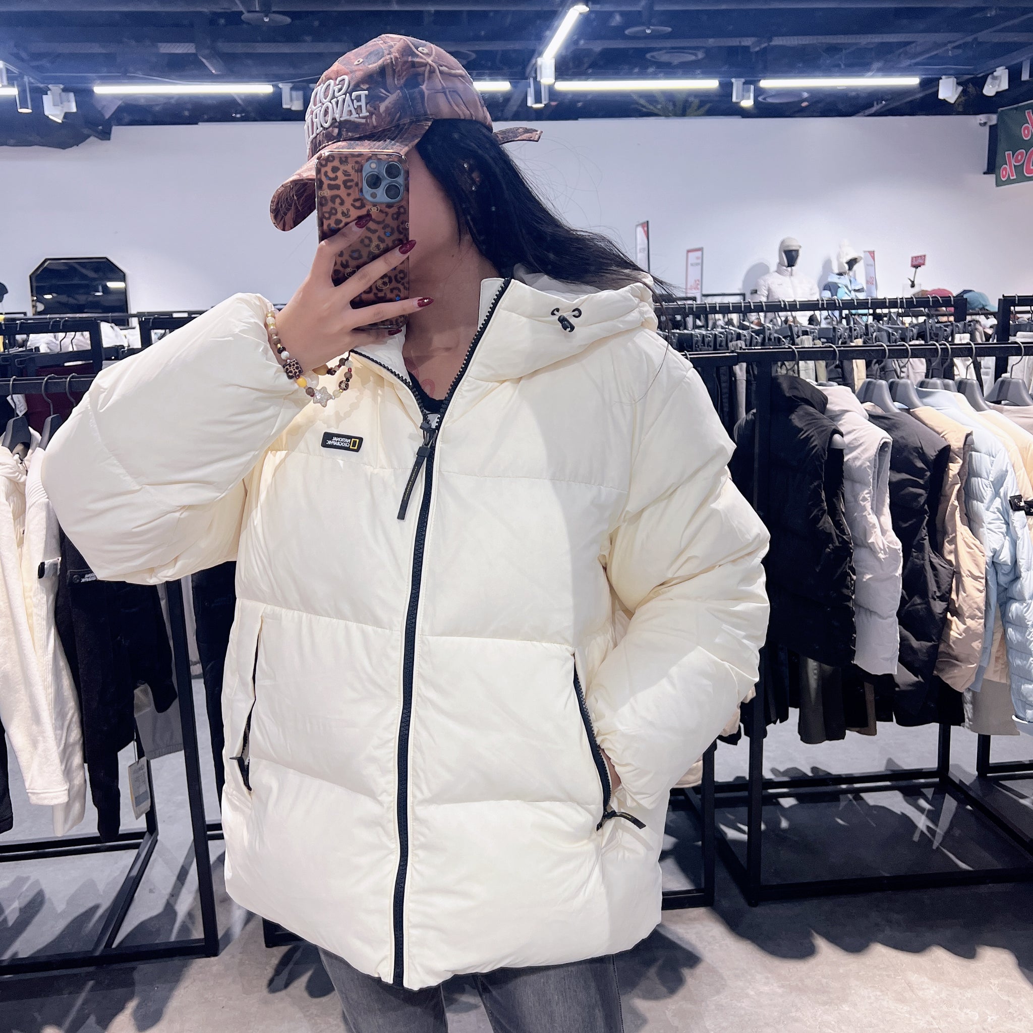韓國 National Geographic Golden Mall Short-Length Goose Hoodie Down Jumper (鵝絨)【NG060】