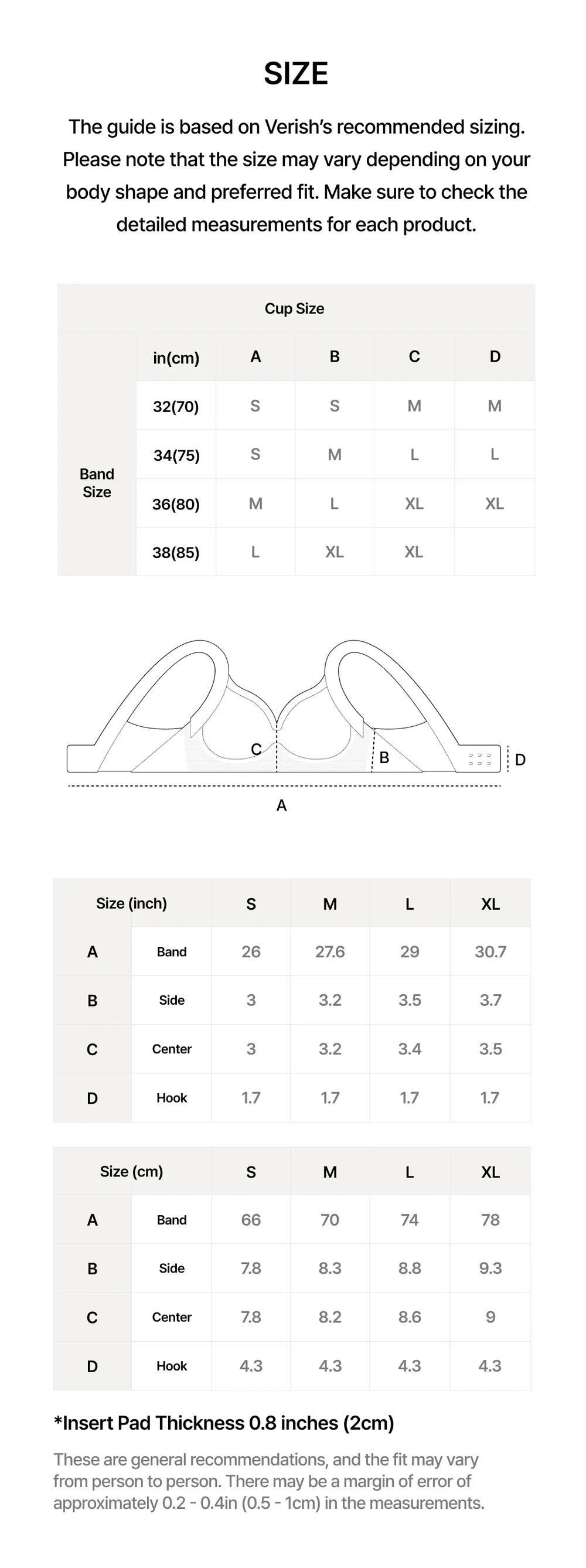 韓國 Verish Cool Fit Bra Volume Support【SE329】