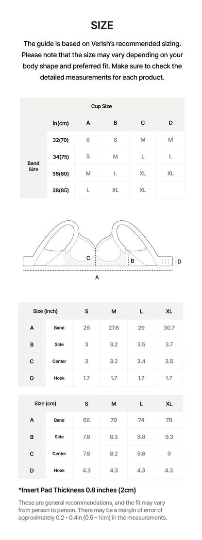 韓國 Verish Cool Fit Bra Volume Support【SE329】