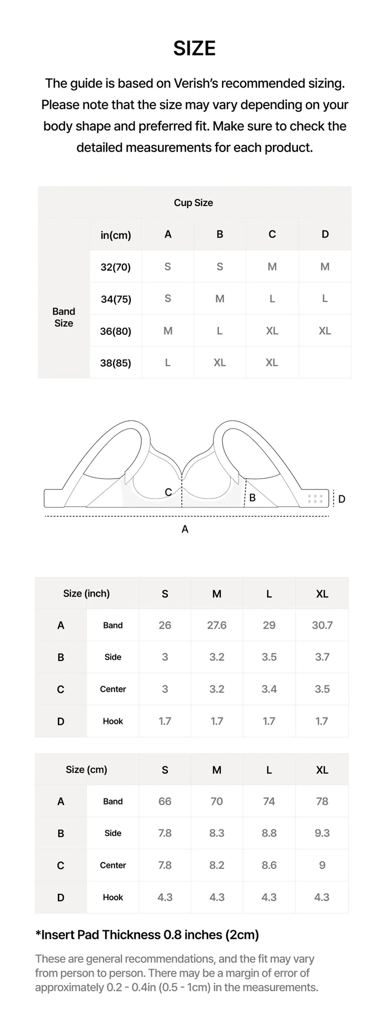 韓國 Verish Cool Fit Bra Volume Support【SE329】