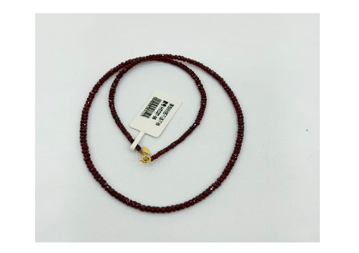 18K金紅寶石切面項鍊 (訂金$500，總售價為 $4,528)【SE760】