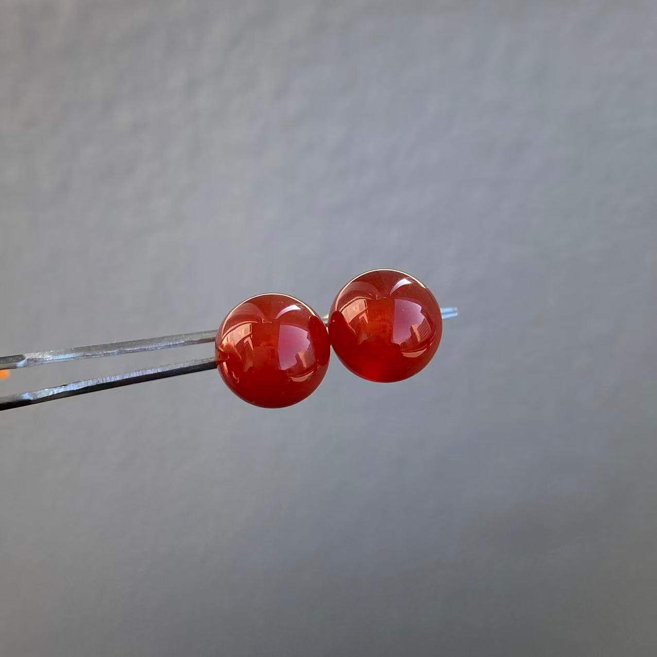 日本直送 紅瑪瑙K金耳釘【JS418】