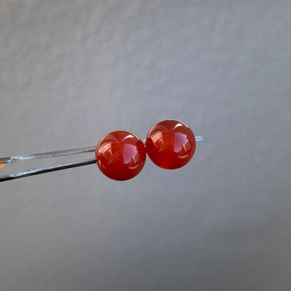 日本直送 紅瑪瑙K金耳釘【JS418】