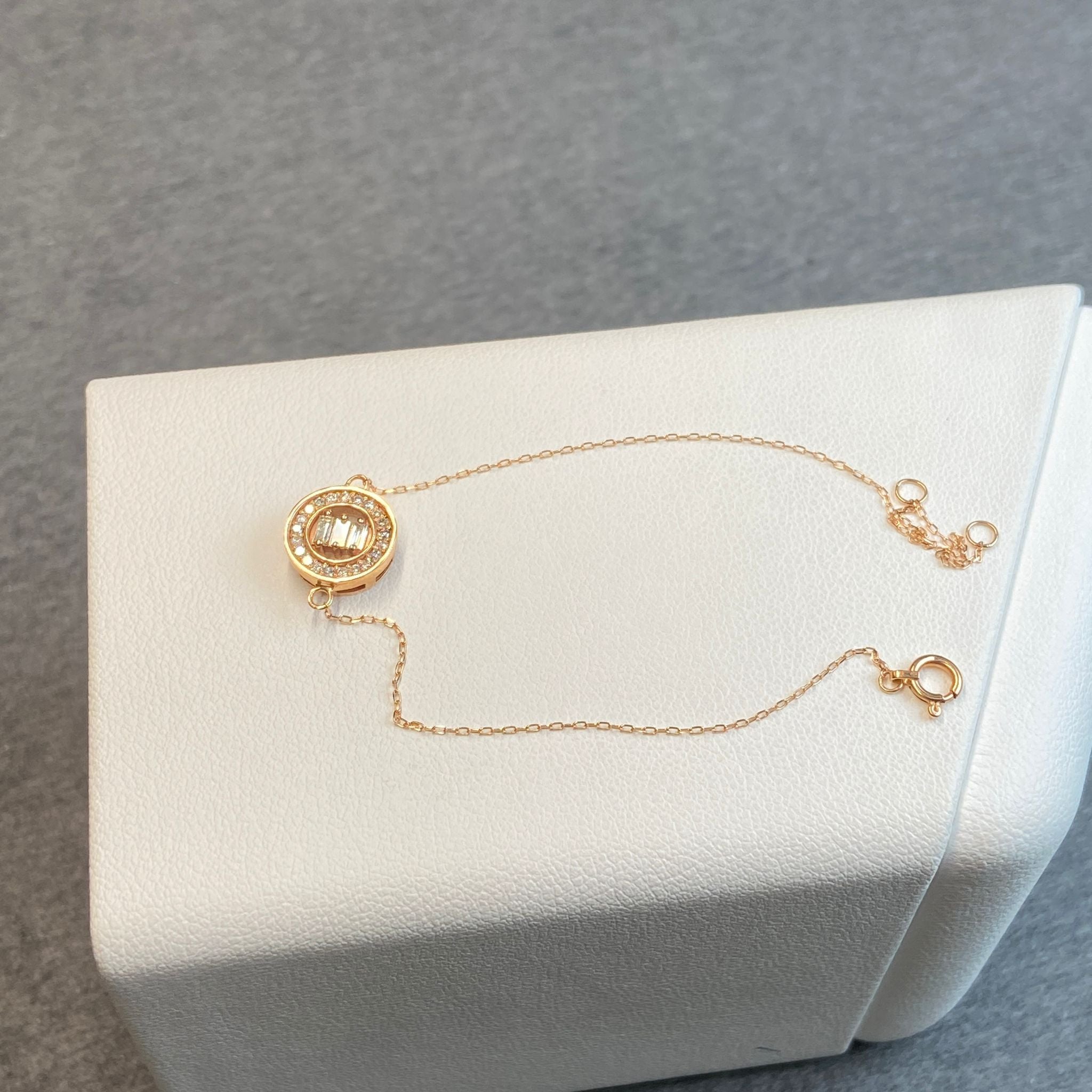 日本直送 心願光圈鑽石粉金手鍊【JS426】