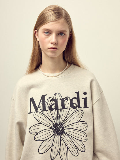 韓國 Mardi Mercredi Oversized Sweatshirt Flowermardi【MM222】