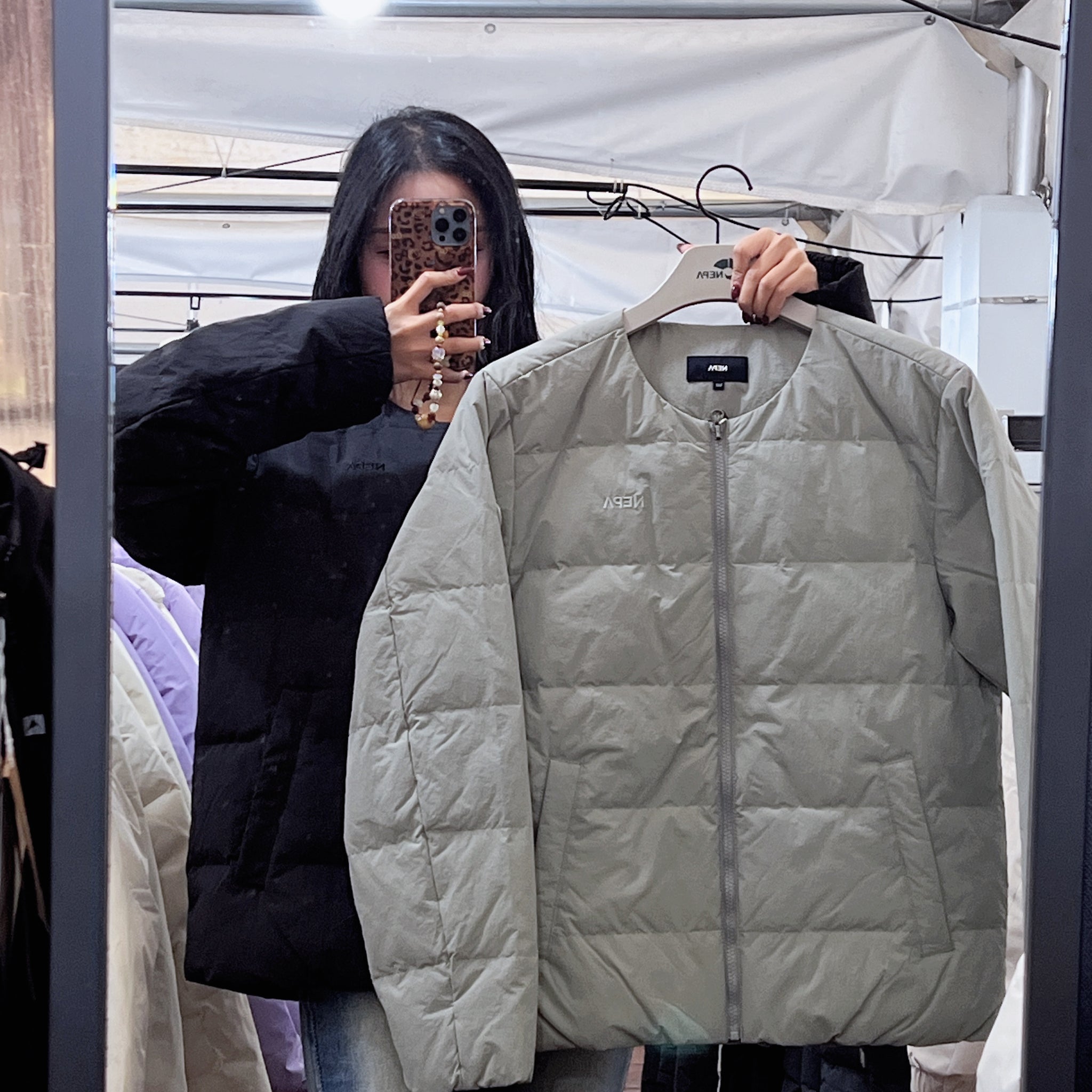 韓國 NEPA Unisex Lightweight and Warm Taslan Necklace Down Jacket (鴨絨)【NA008】