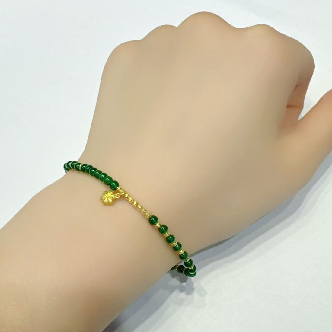 18k金3mm櫻花小米珠手鏈 (訂金$500，總售價為 $3,598)【KX764】