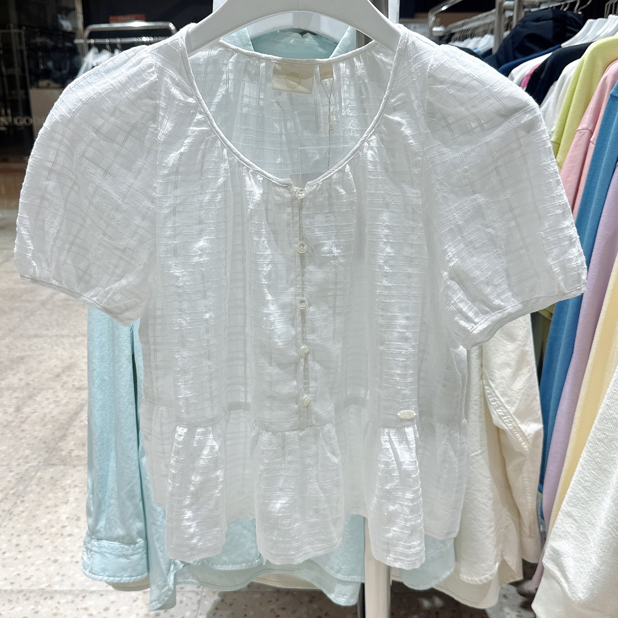 韓國 Covernat Women's Shirring Flare Half Blouse【CO095】