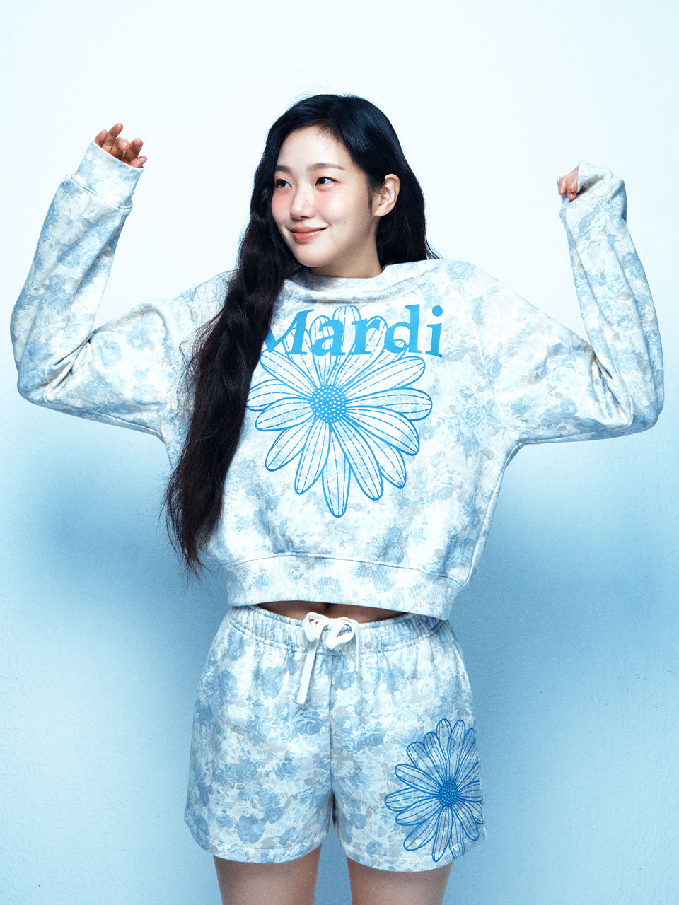 韓國 Mardi Mercredi Sweatshirt Raglan Fleur Flowermardi【MM246】