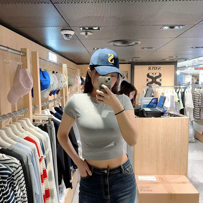 韓國 Satur Classic Crop T-shirt【SR090】