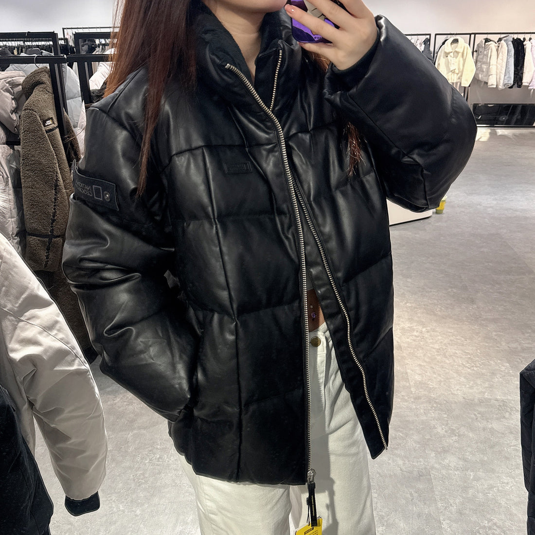 韓國 National Geographic Bubalus Leather Puffer Down Jumper (鴨絨)【NG098】