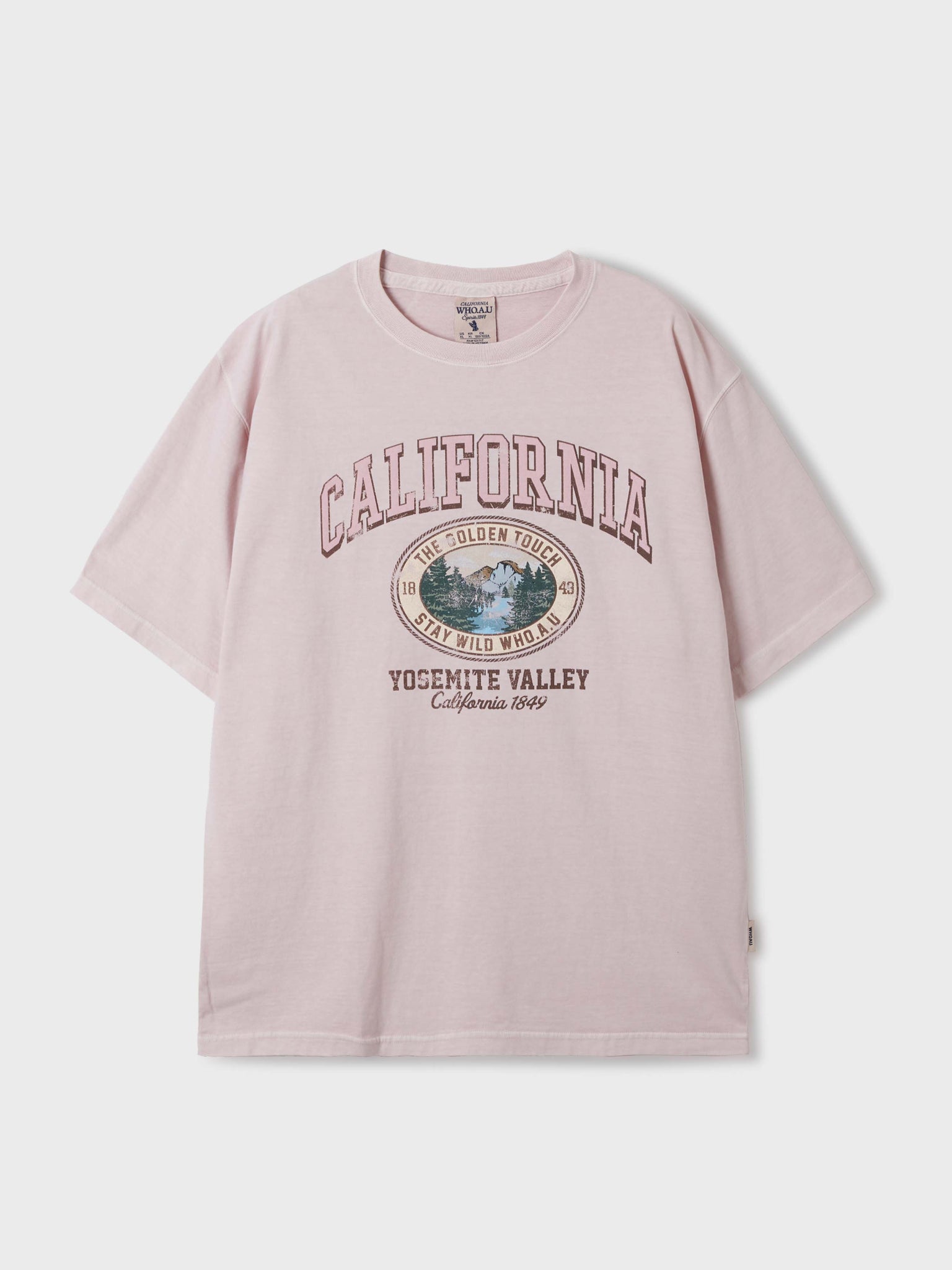 韓國 WhoAU California Dyed Graphic T-shirt【WA143】