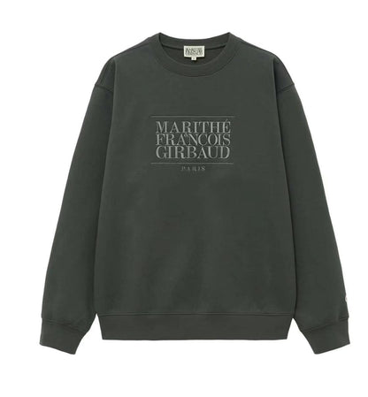 韓國 Marithe Francois Girbaud Classic Logo Embroidery Sweatshirt Brushed