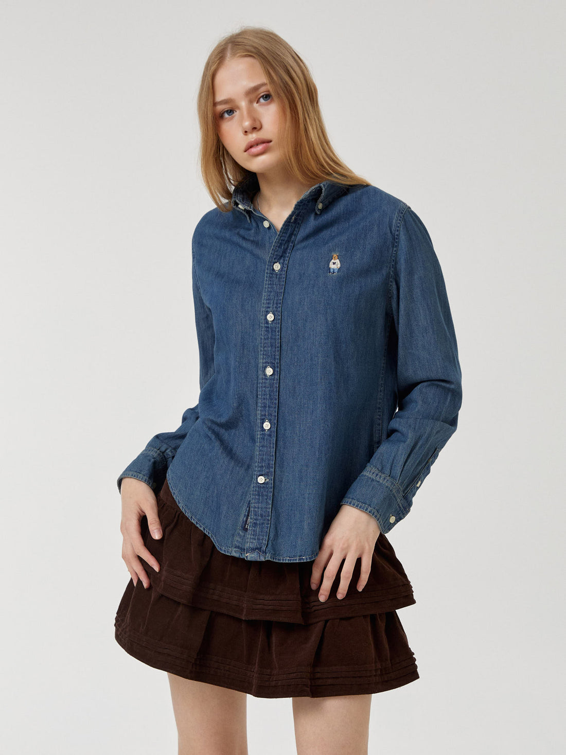 韓國 WhoAU Steve Denim Shirts【WA233】