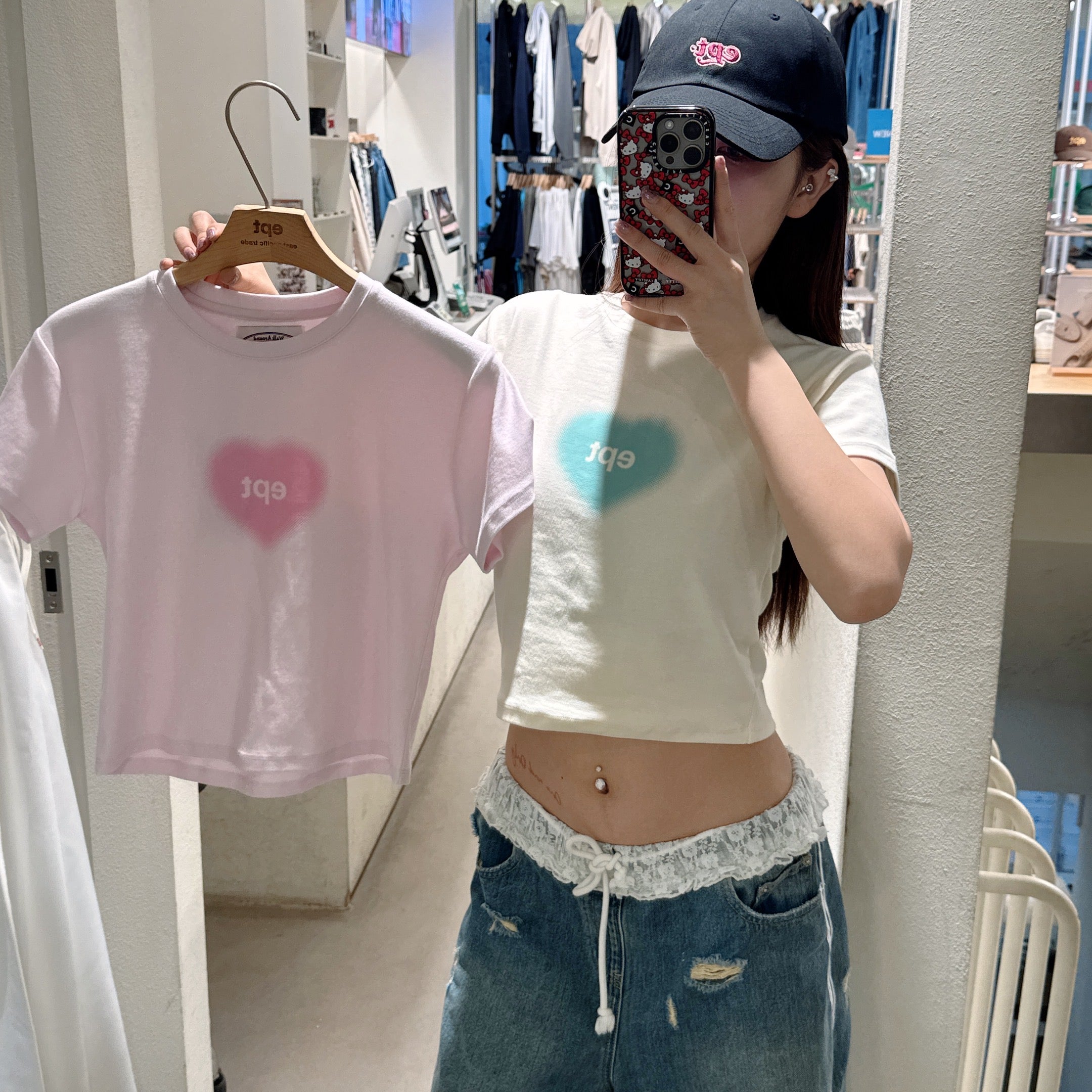 韓國 EPT Heart Cropped T-shirts【EP042】
