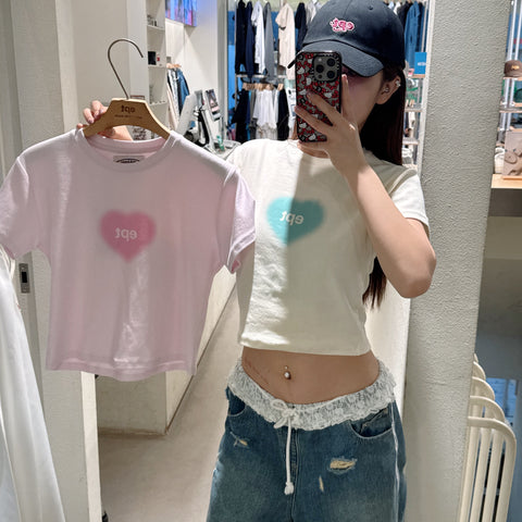 韓國 EPT Heart Cropped T-shirts【EP042】