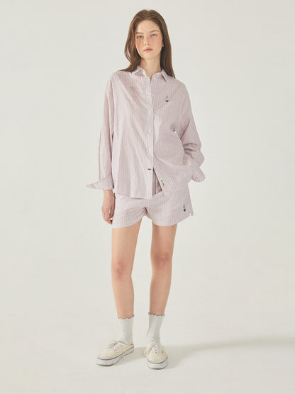 韓國 Who.A.U Steve Loose Fit Striped Shirts【WA219】