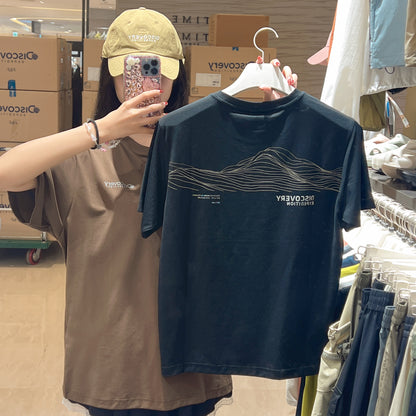 韓國 Discovery Fresh Event Line Graphic Short Sleeve T-Shirt【DY039】