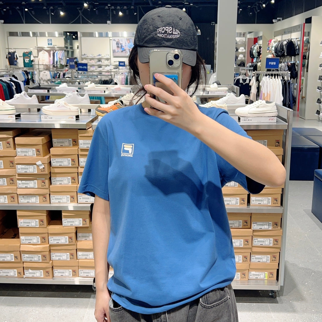 韓國 FILA Cotton Blend F BOX Short Sleeve T-shirt【FA305】