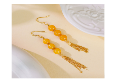 琥珀耳鉤 7+mm【SE629】