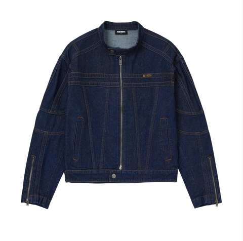 韓國 Nerdy Uni Ny Denim Biker Jacket【NY047】