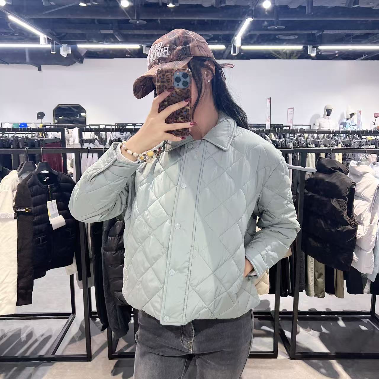 韓國 National Geographic Women's Elk Collar Padded Short Jumper【NG071】