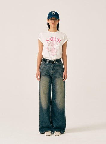 韓國 Satur (W) Capri Citron Drawing Summer Graphic T-Shirt【SR006】