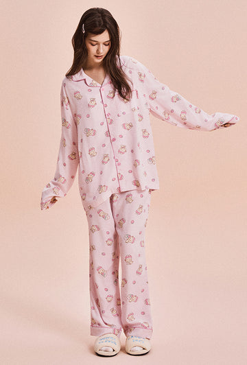 韓國 SPAO Kuma's Free Time Long-Sleeved Pajamas【SP328】