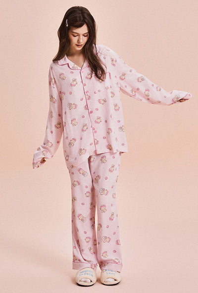 韓國 SPAO Kuma's Free Time Long-Sleeved Pajamas【SP328】
