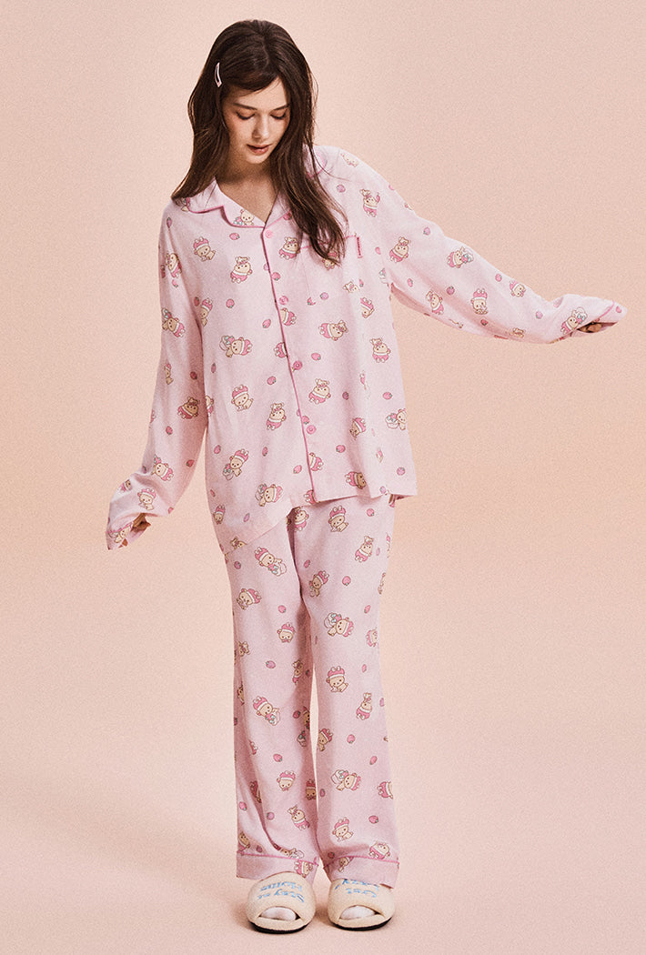 韓國 SPAO Kuma's Free Time Long-Sleeved Pajamas【SP328】