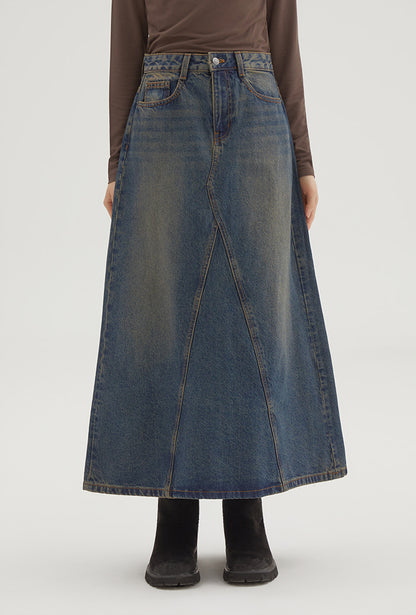 韓國 SPAO Denim Maxi Skirt【SP335】