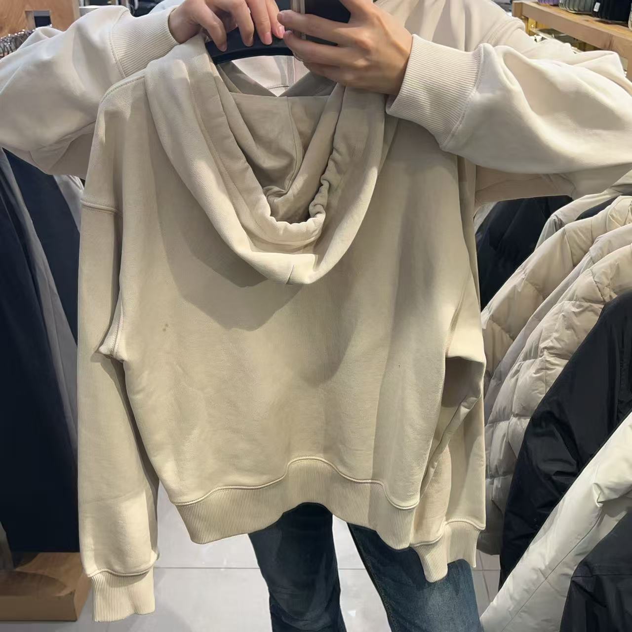 韓國 Snowpeak Women's Lettering Semi-Crop Hooded T-Shirt【SN075】