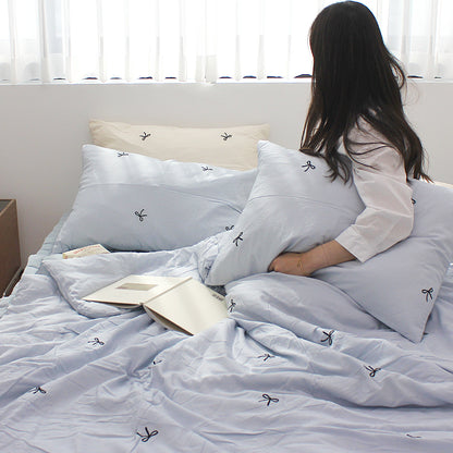 韓國 浪滿六月法式蝴蝶刺繡結莫代爾(無花邊)【SM418】