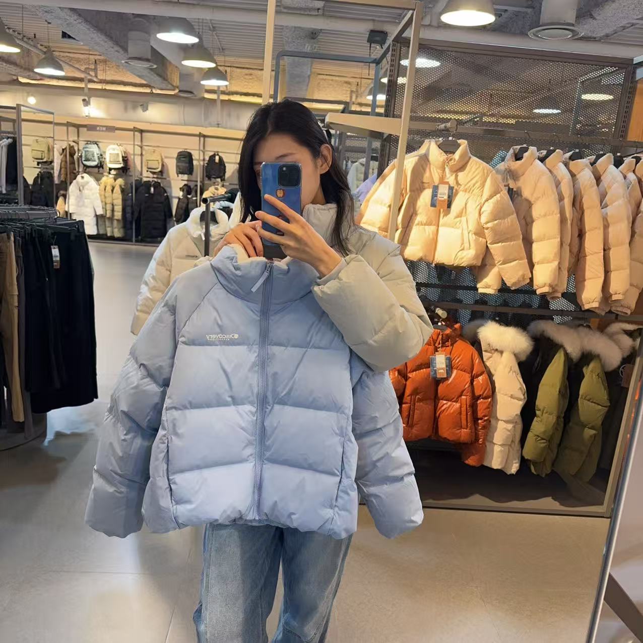 韓國 Discovery Women's Olive RDS Short Padding【DY203】