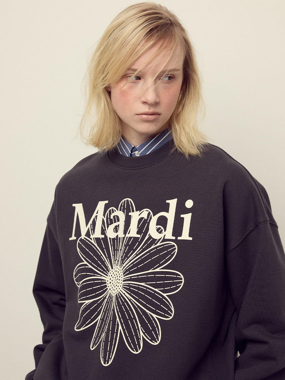 韓國 Mardi Mercredi SWEATSHIRT FLOWERMARDI【MM010】