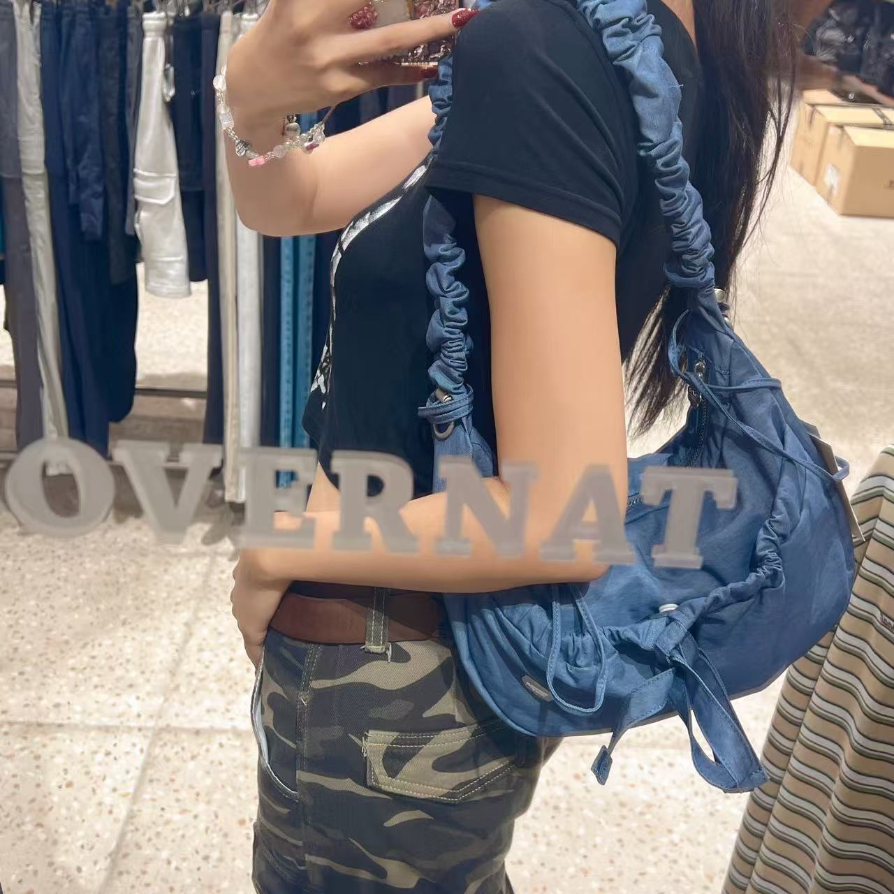 韓國 Covernat Cloverheart Shirring Medium Nylon Hobo Bag【CO013】