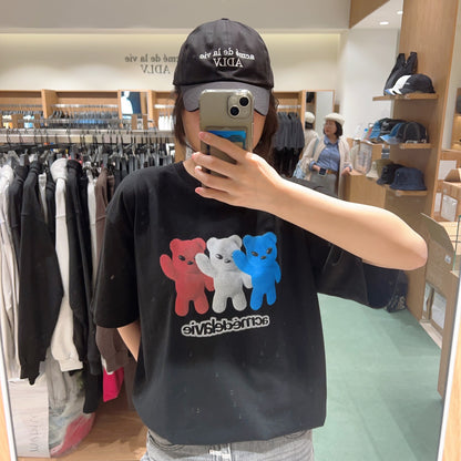 韓國 ADLV FRENCH ALIEN BEAR SHORT SLEEVE T-SHIRT【AD014】