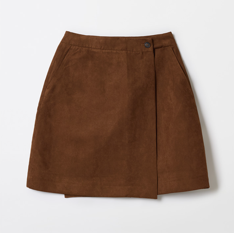 韓國 SPAO Suede Wrap Skirt【SP207】