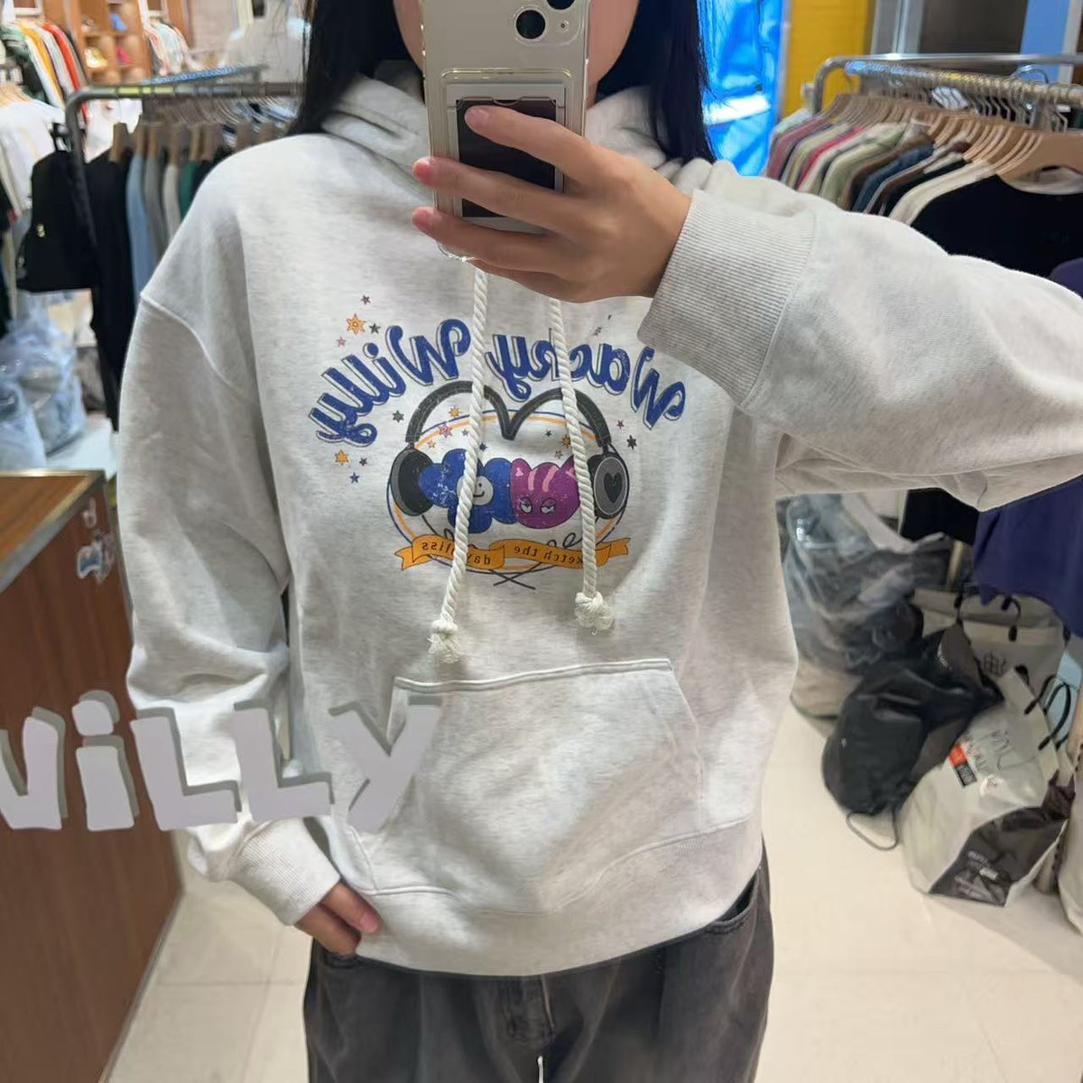 【現貨】韓國 Wacky Willy Women's Lily & Leo Graphic Hoodie【WW025】