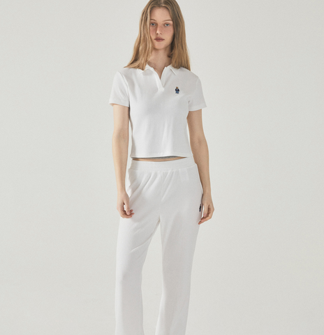 韓國 Who.A.U Steve Ribbed Collar T-Shirt【WA179】