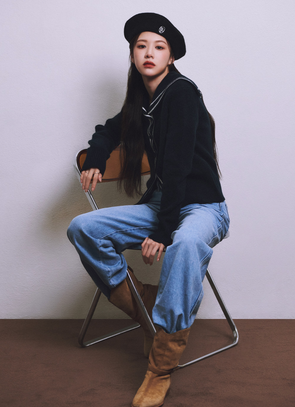 韓國 Marithe Francois Girbaud CIRCLE LOGO EMBROIDERY WOOL BERET【MF617】