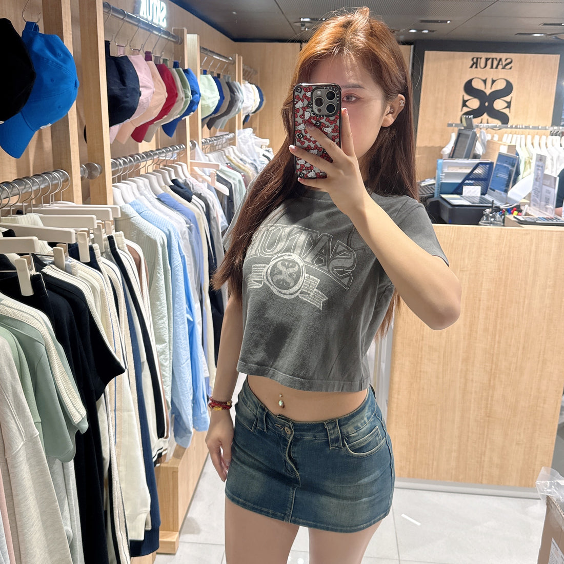 韓國 Satur Arch Logo Pigment Washed Short Sleeve T-Shirt【SR104】