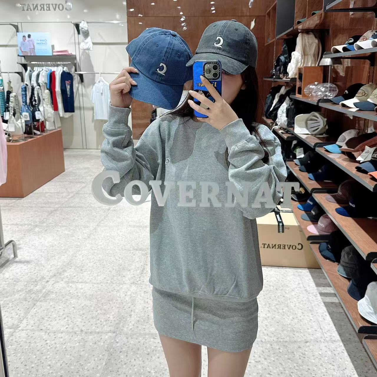 韓國 Covernat Symbol Logo Oxford Washed Ball Cap【CO082】