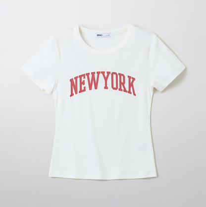 韓國 SPAO NEWYORK Slim Fit Short Sleeve T-Shirt【SP180】