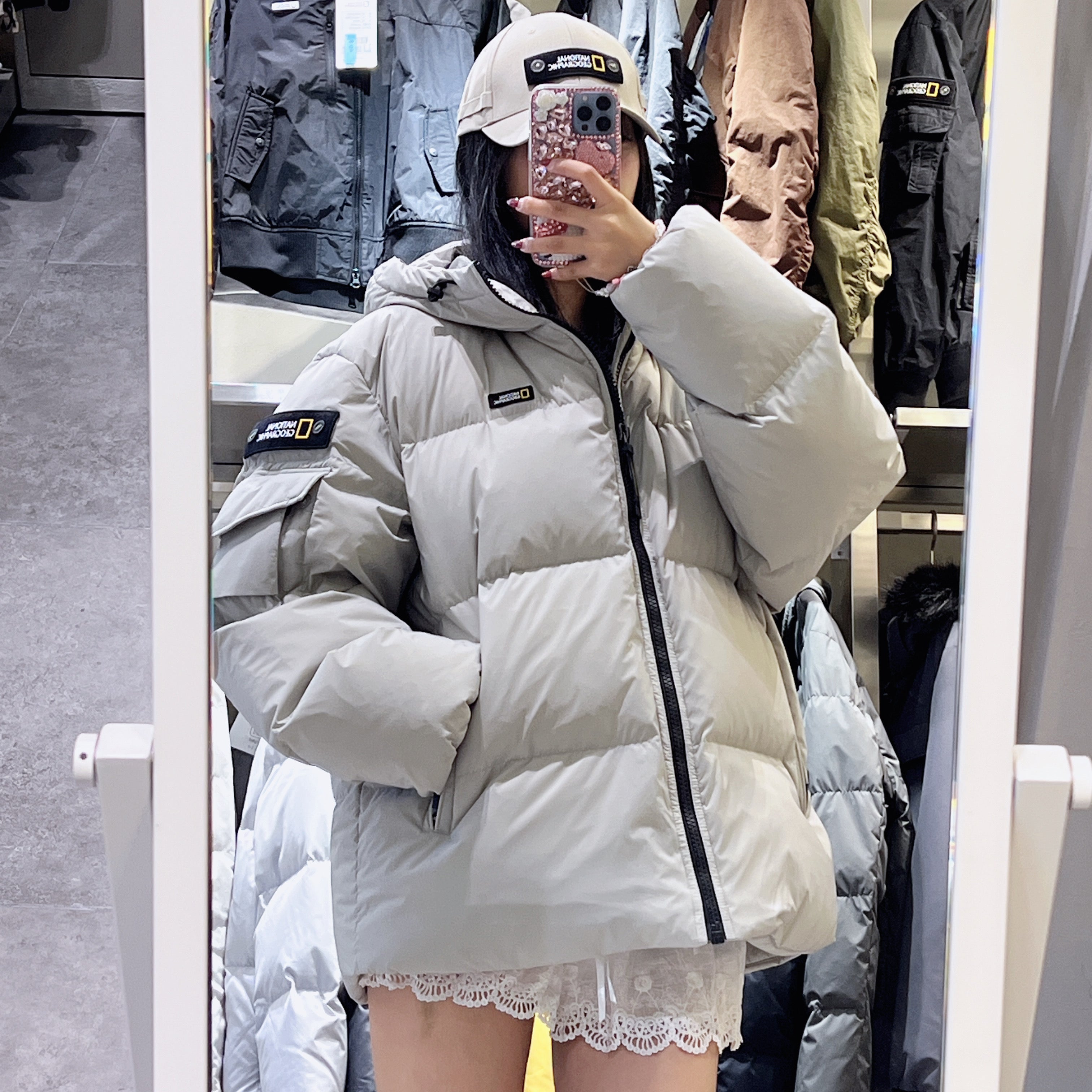 韓國 National Geographic Golden Mall Short Length Goose Hoodie Down Jumper鵝絨【NG819】