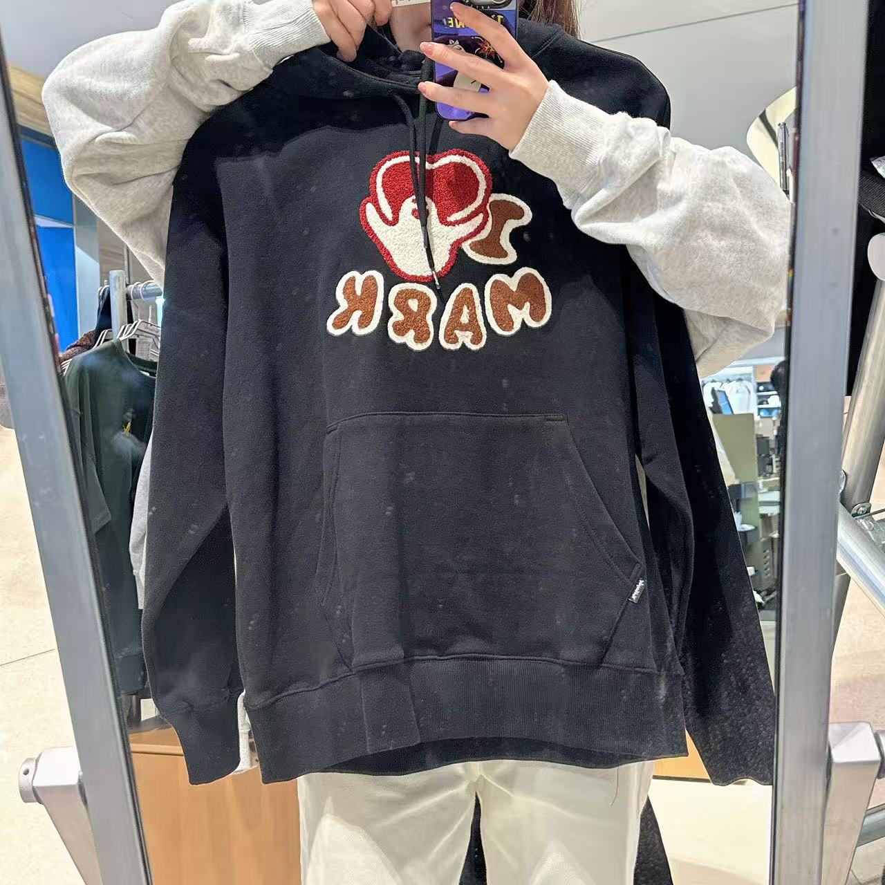 韓國 Mark Gonzales I LOVE Angel Boucle Embroidered Sweatshirt Hoodie【MG191】