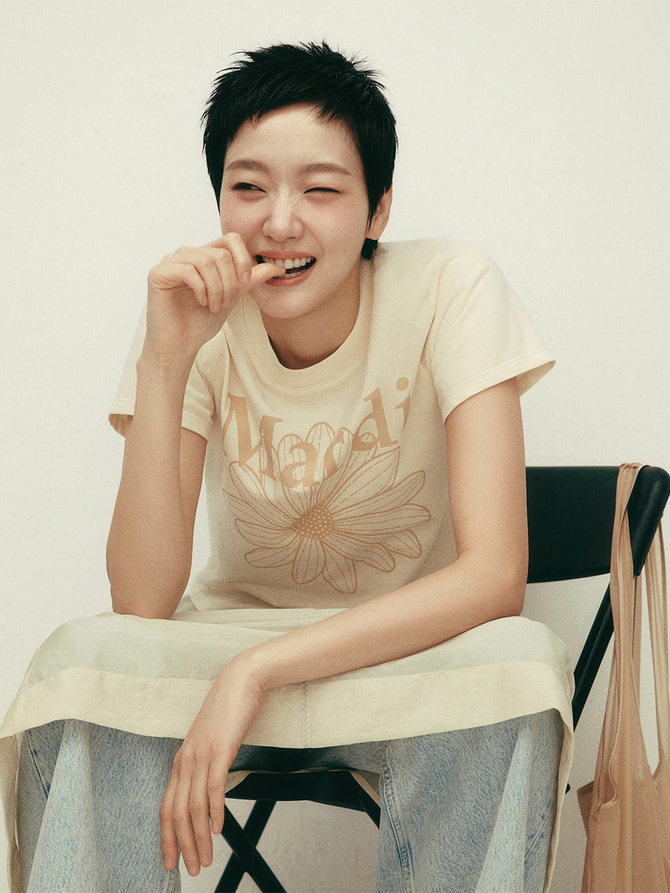 韓國 Mardi Mercredi SLIM TSHIRT FLOWERMARDI【MM033】