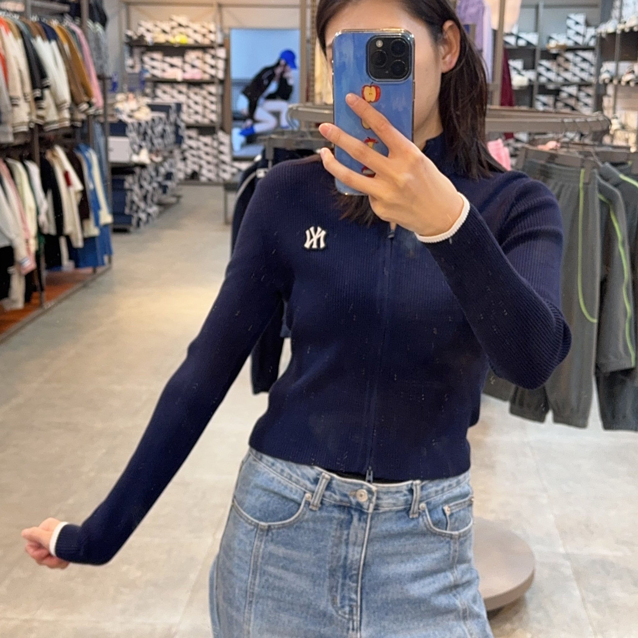 韓國 MLB Women's Varsity Ribbed Zip-Up Cardigan【MB041】