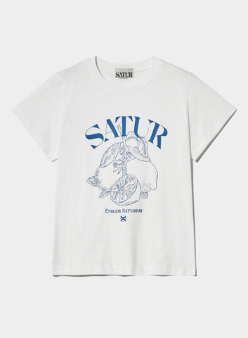 韓國 Satur Capri Citron Drawing Summer Graphic T-Shirt【SR007】